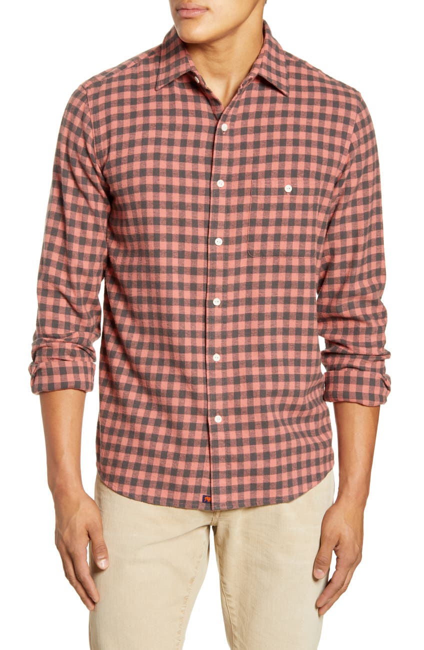 THE NORMAL BRAND | Stephen Regular Fit Gingham Flannel Button-Up Shirt ...