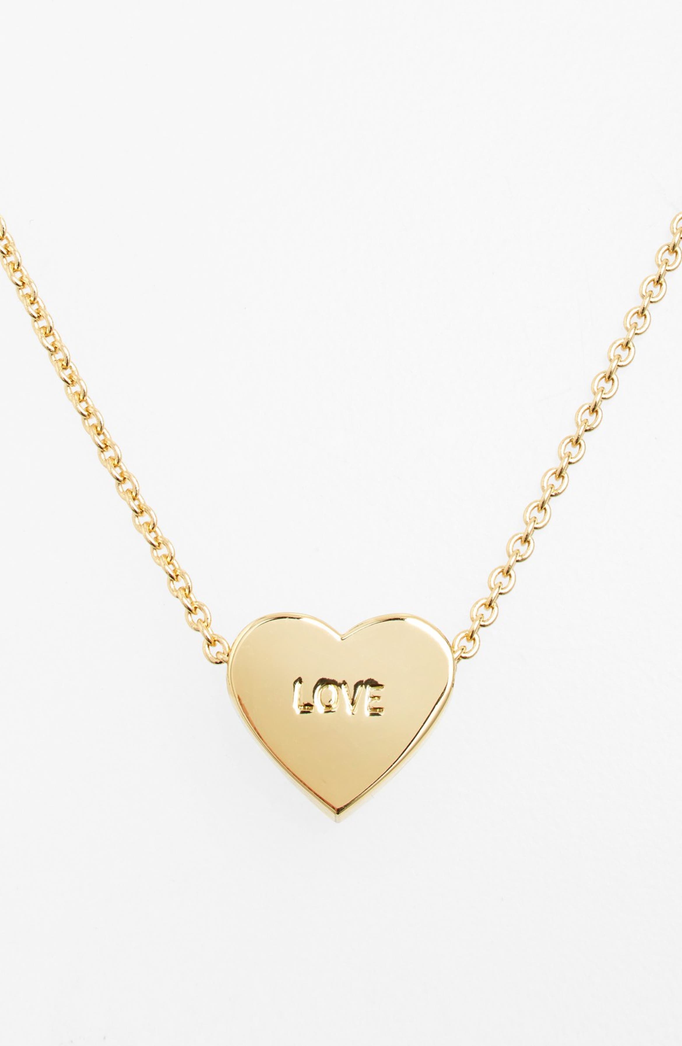 kate spade new york 'dear valentine - love' heart pendant necklace ...