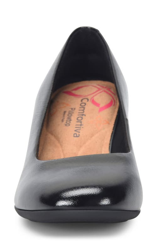 Comfortiva Peach Pump In Black Patent