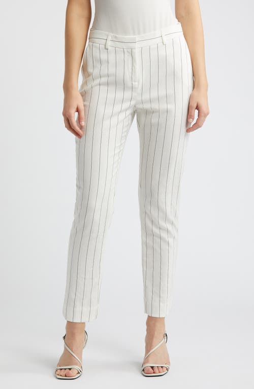 Tahari ASL Shannon Straight Leg Pants Ivory Black at Nordstrom,