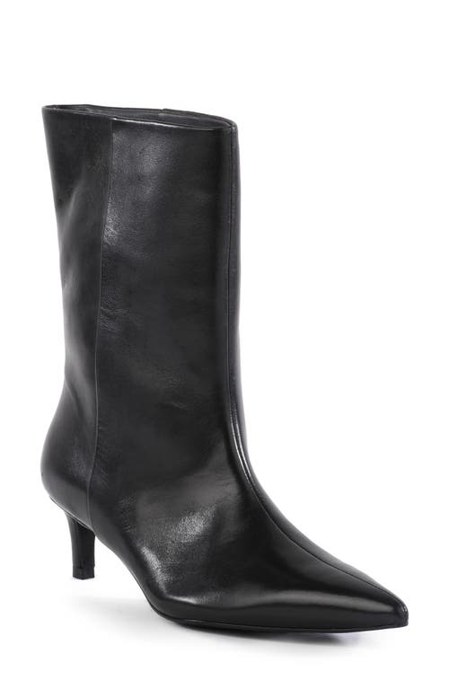 Seychelles Game Changer Pointed Toe Kitten Heel Boot in Black Leather 