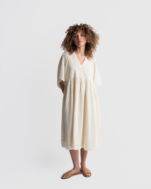 World Of Crow Boxy Sleeve Summer Dress In Gold