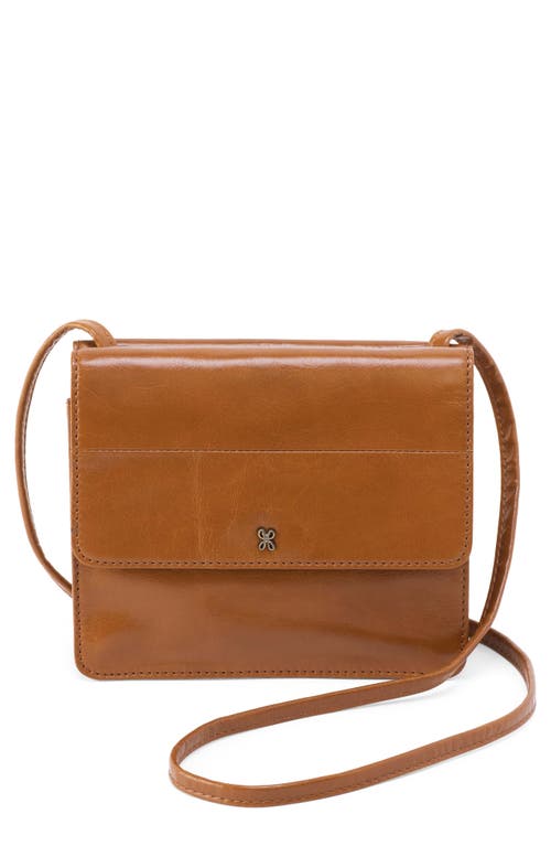 HOBO Jill Leather Wallet Crossbody Bag in Truffle