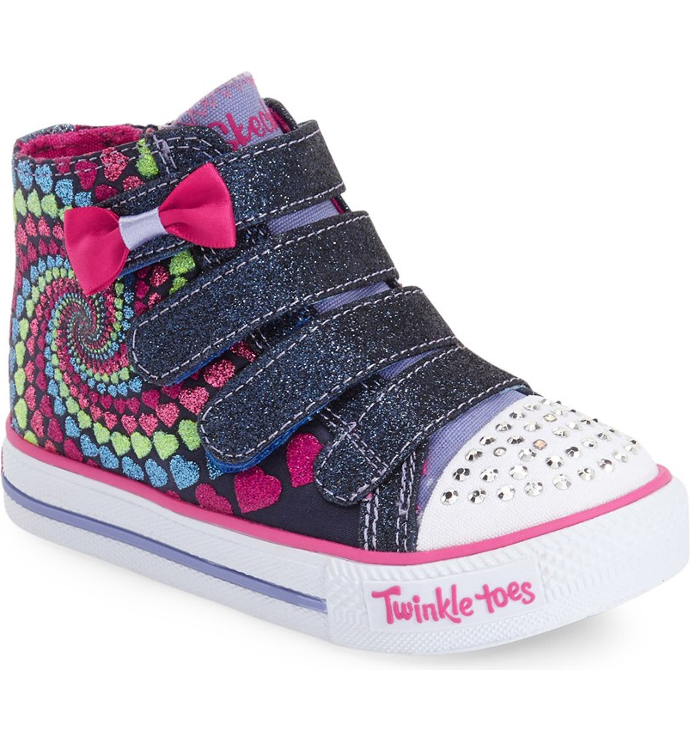 SKECHERS 'Twinkle Toes - Shuffles Lil Skippers' Light-Up High Top ...