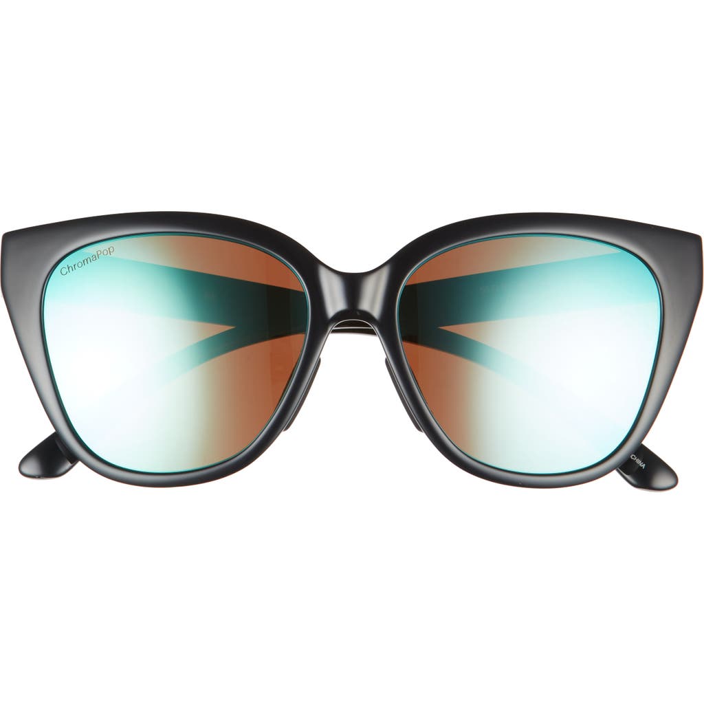 Smith Era 55mm Chromapop™ Polarized Cat Eye Sunglasses In Black/chromapop Opal
