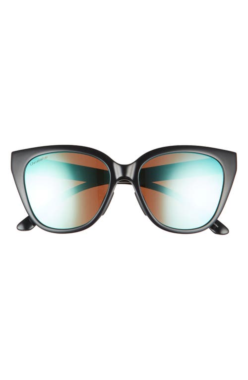 Smith Era 55mm ChromaPop Polarized Cat Eye Sunglasses in Black/Chromapop Opal at Nordstrom