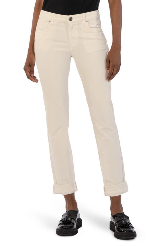 Kut From The Kloth Catherine Stretch Cotton Corduroy Boyfriend Pants In Pearl