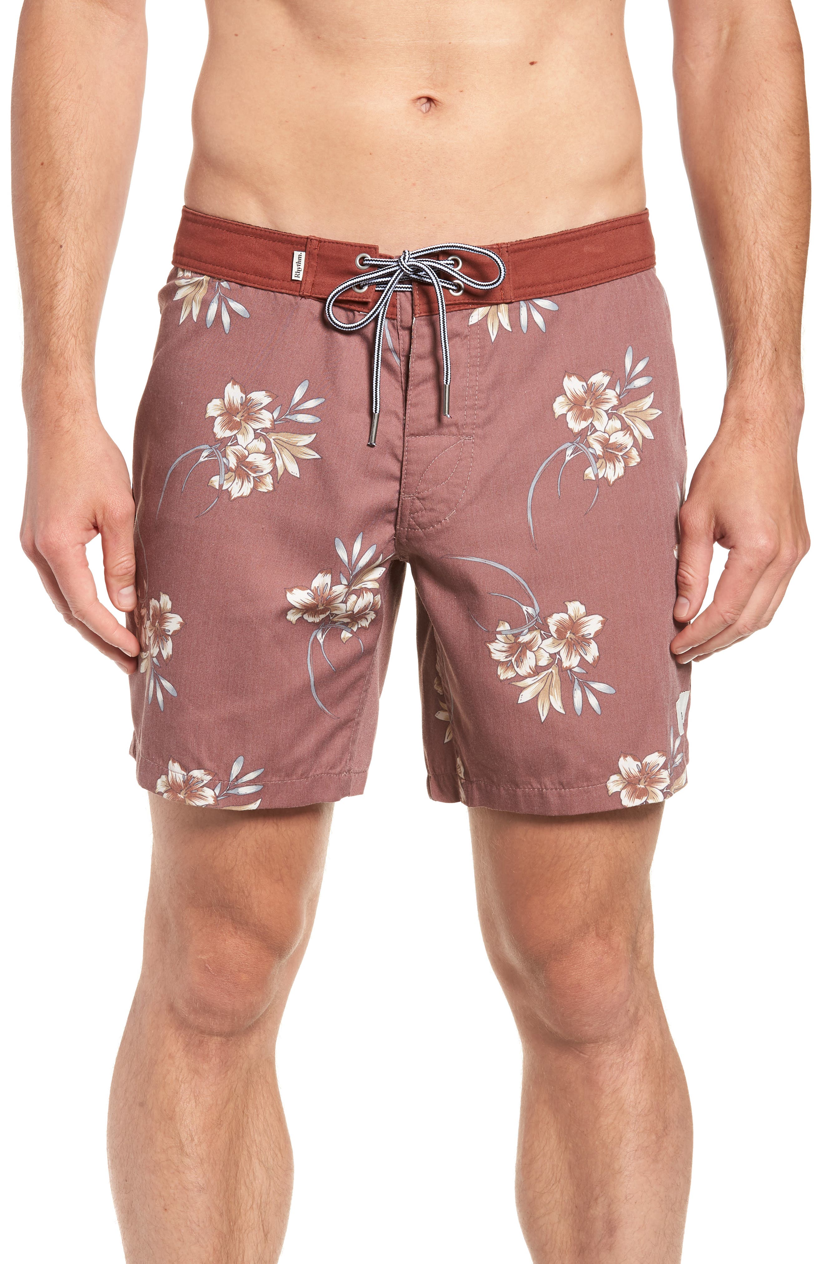 Rhythm Cantina Swim Trunks, Red