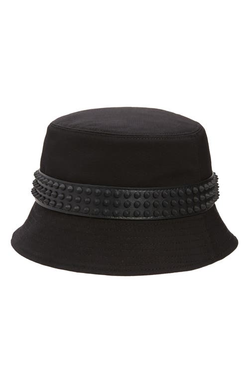 Bobino Spike Band Cotton Bucket Hat in Black/Black/Black