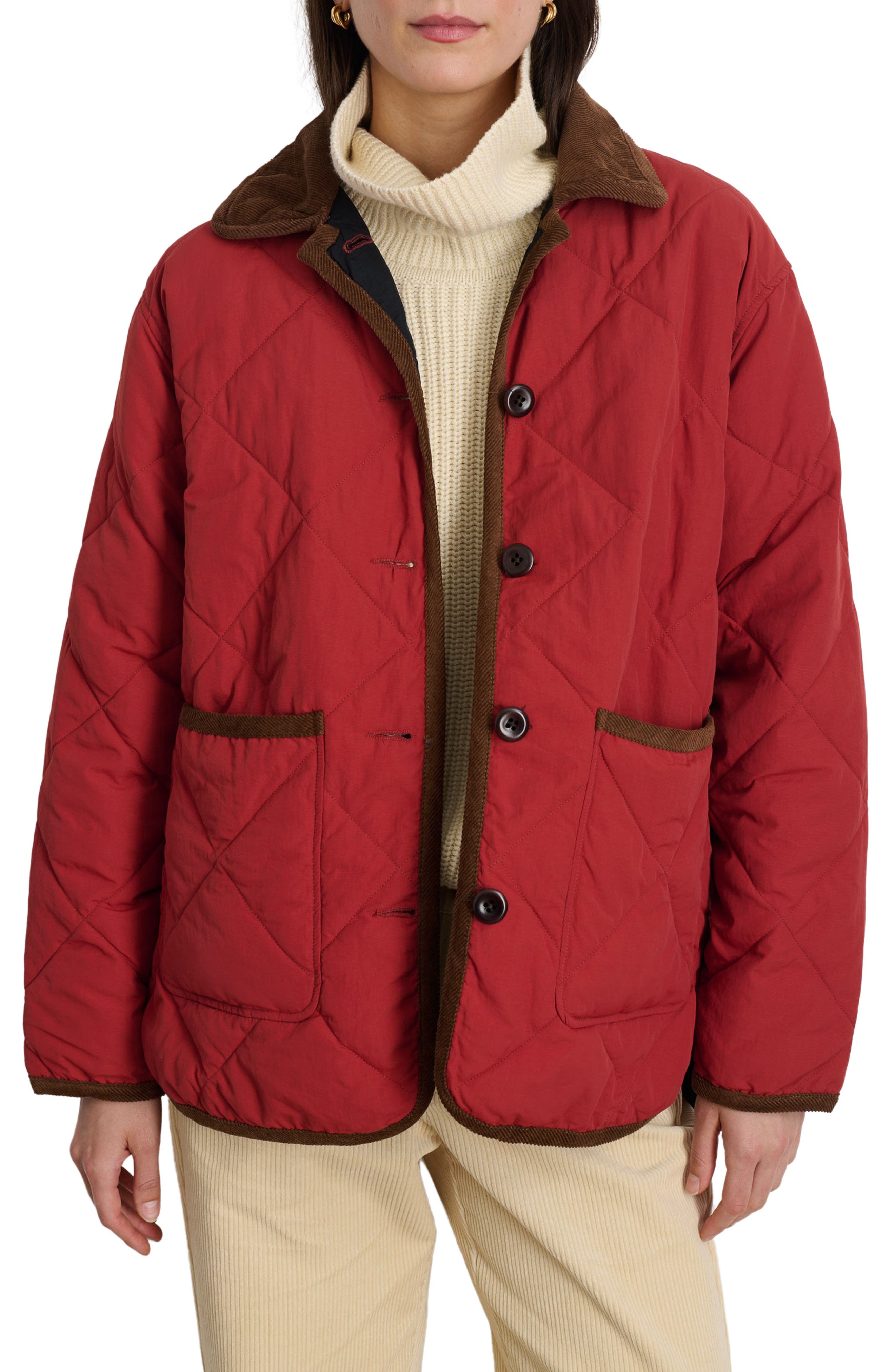 Alex Mill Quinn Quilted Nylon Jacket in Firebrick Cover