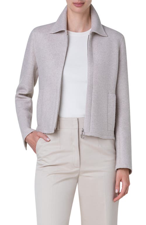 Akris Cashmere Jersey Jacket in Greige at Nordstrom, Size 10