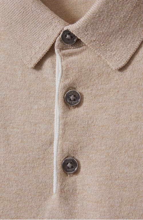 Shop Reiss Kids' Finch Sr Polo Sweater In Camel