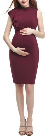 Kimi and Kai Josephine Ruffle Maternity Sheath Dress | Nordstrom