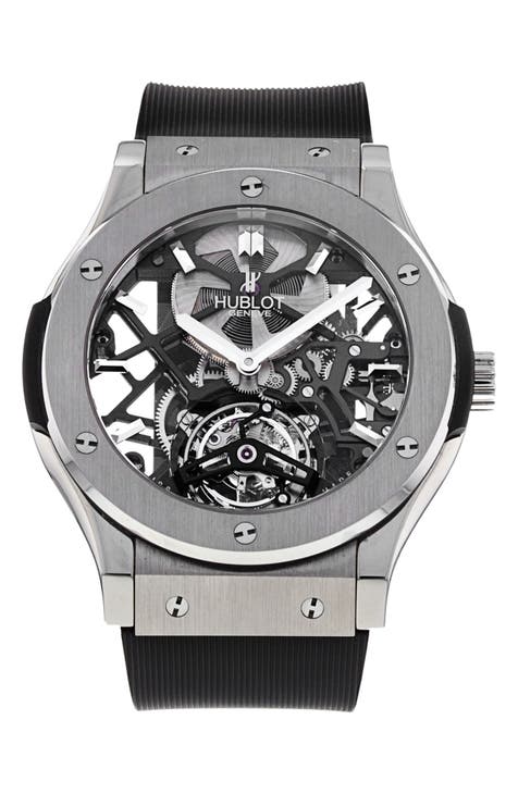 Hublot Preowned 2013 Classic Fusion Skeleton Rubber Strap Watch, 45mm