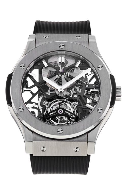 Watchfinder & Co. Hublot  2013 Classic Fusion Skeleton Rubber Strap Watch, 45mm In Black/grey