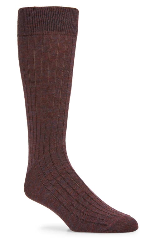 Nordstrom Rib Crew Socks in Dark Purple at Nordstrom