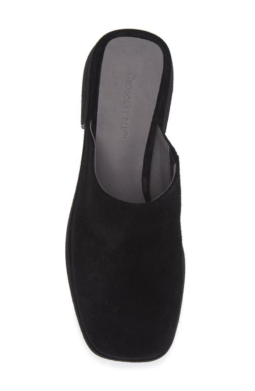 Chocolat Blu Hedia Platform Mule In Black Suede