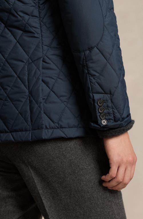 Shop Polo Ralph Lauren Matte Finish Quilted Jacket In College Navy