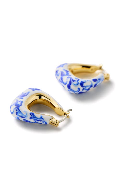 Shop Ana Luisa Statement Earrings In Marble Blue/gold