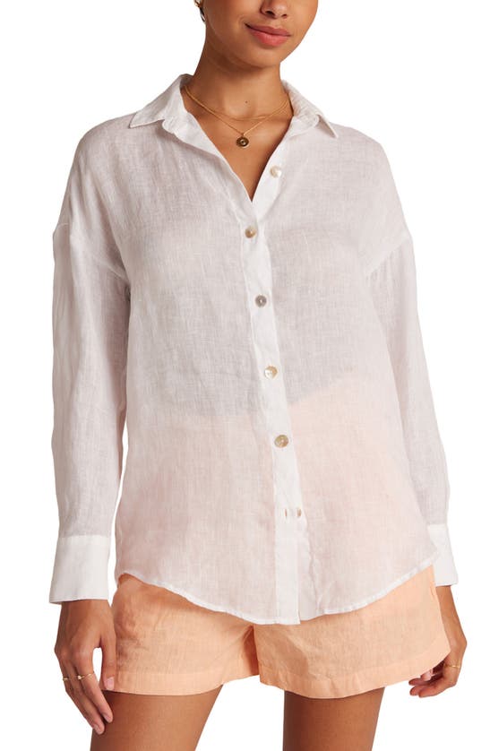 Shop Bella Dahl Linen Button-up Shirt In White