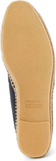 Saint Laurent - Embroidered Monogram Espadrilles - Men - Rubber/Calf LeatherCalf Leather - 39 - Black