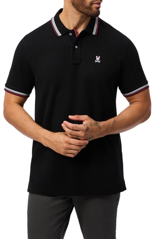 Psycho Bunny Rockport Pima Cotton Piqué Polo in Black 