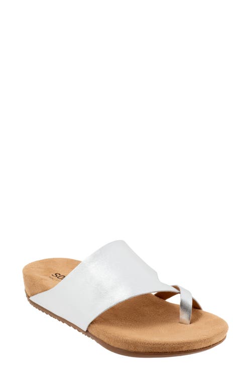 SoftWalk Blaine Slide Sandal Silver at Nordstrom,