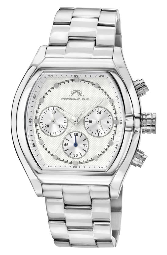 Porsamo Bleu Roman Chronograph Bracelet Watch, 42mm In Silver