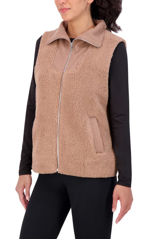Sage Collective Sage Collective Mixed Fleece Vest In Portabella