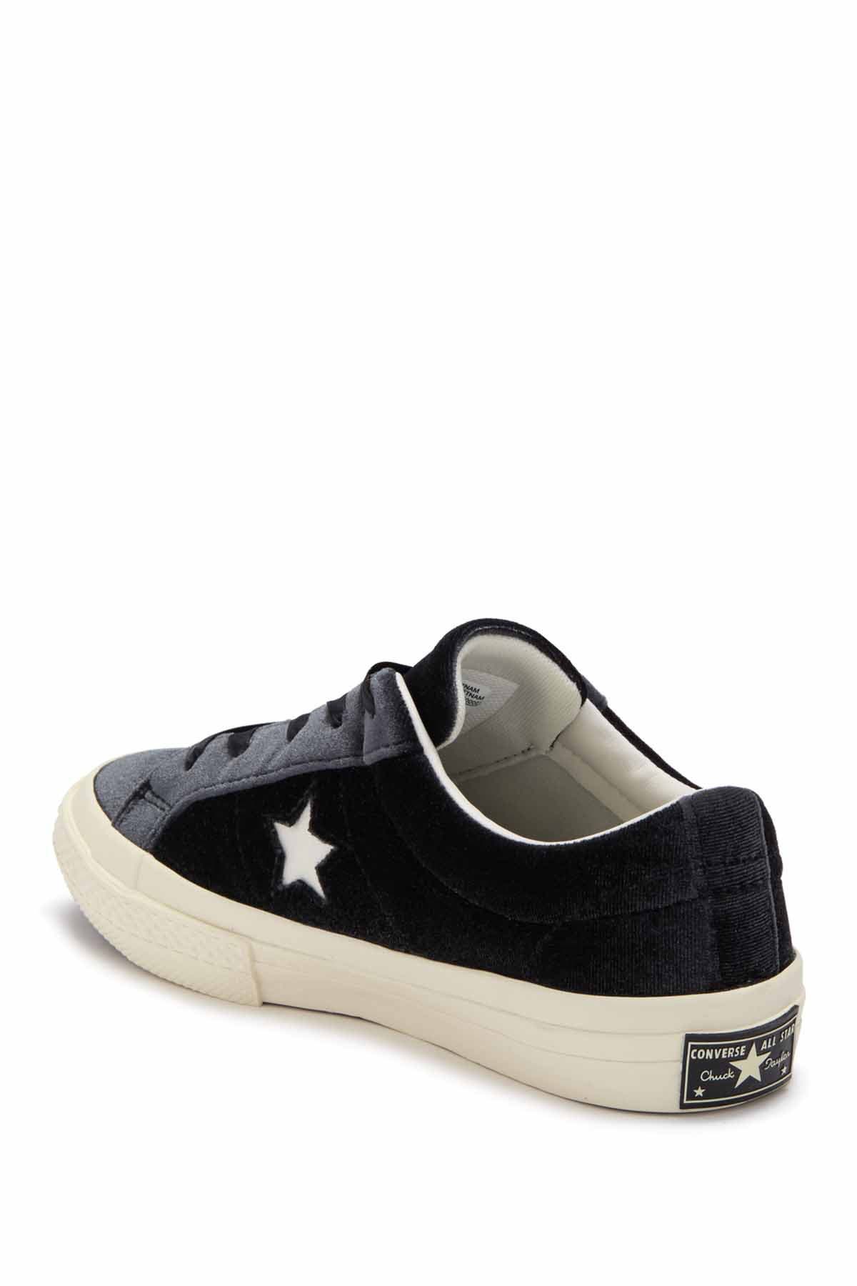 converse one star platform black velvet