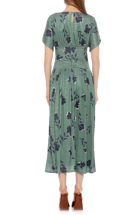 Shop Alexia Admor Luna Dolman Sleeve Maxi Dress In Sage Floral