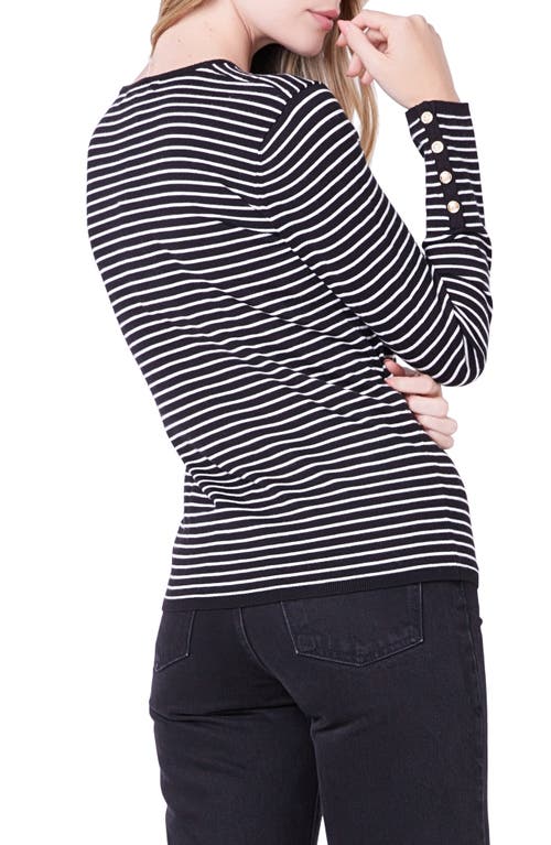 English Factory Stripe Sweater In Black/white