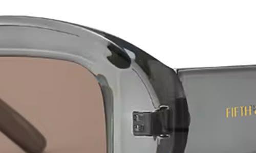 Fifth & Ninth Gigi 55mm Polarized Oval Sunglasses In Transparent Gray/taupe