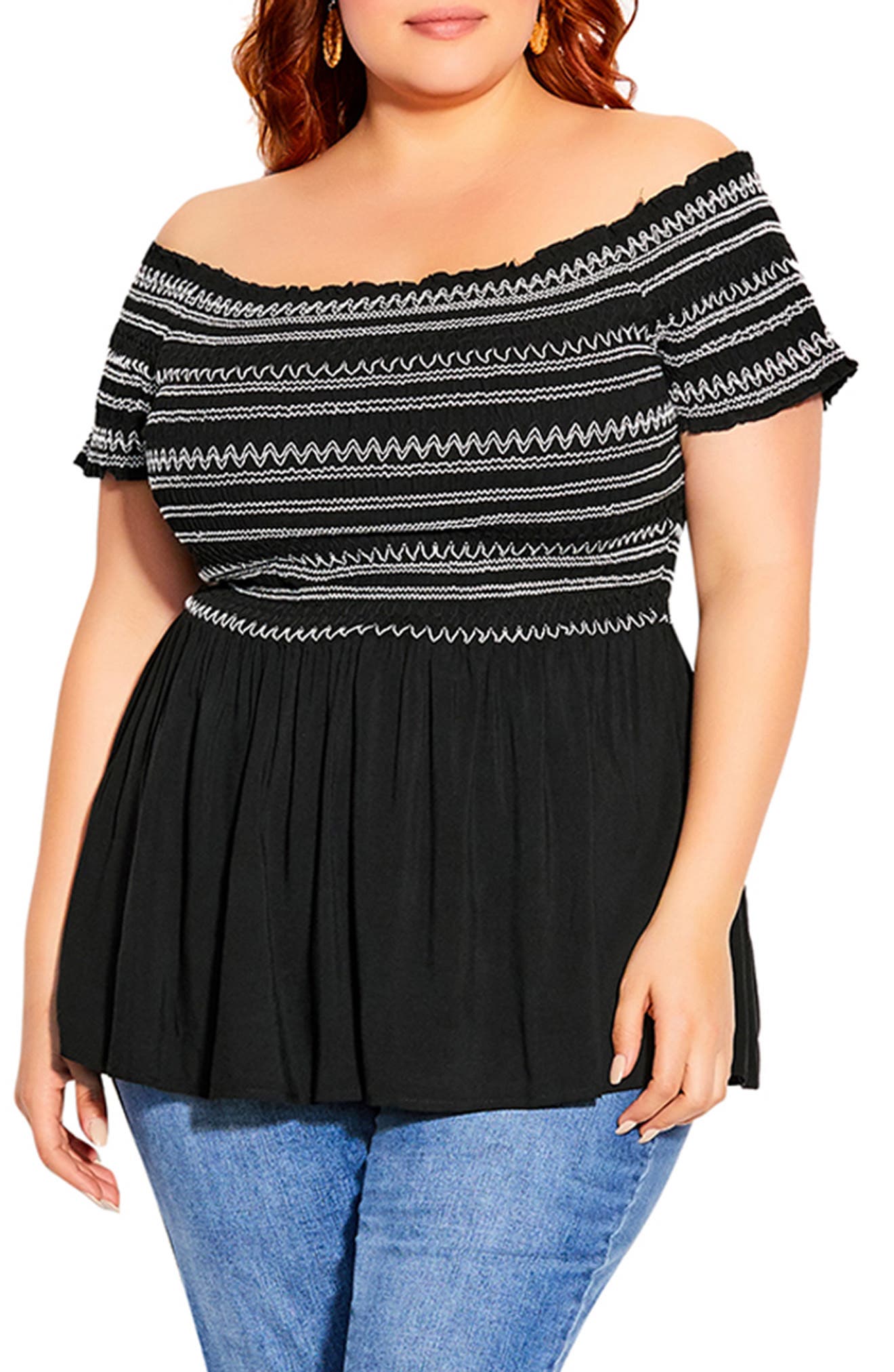 city chic off the shoulder top