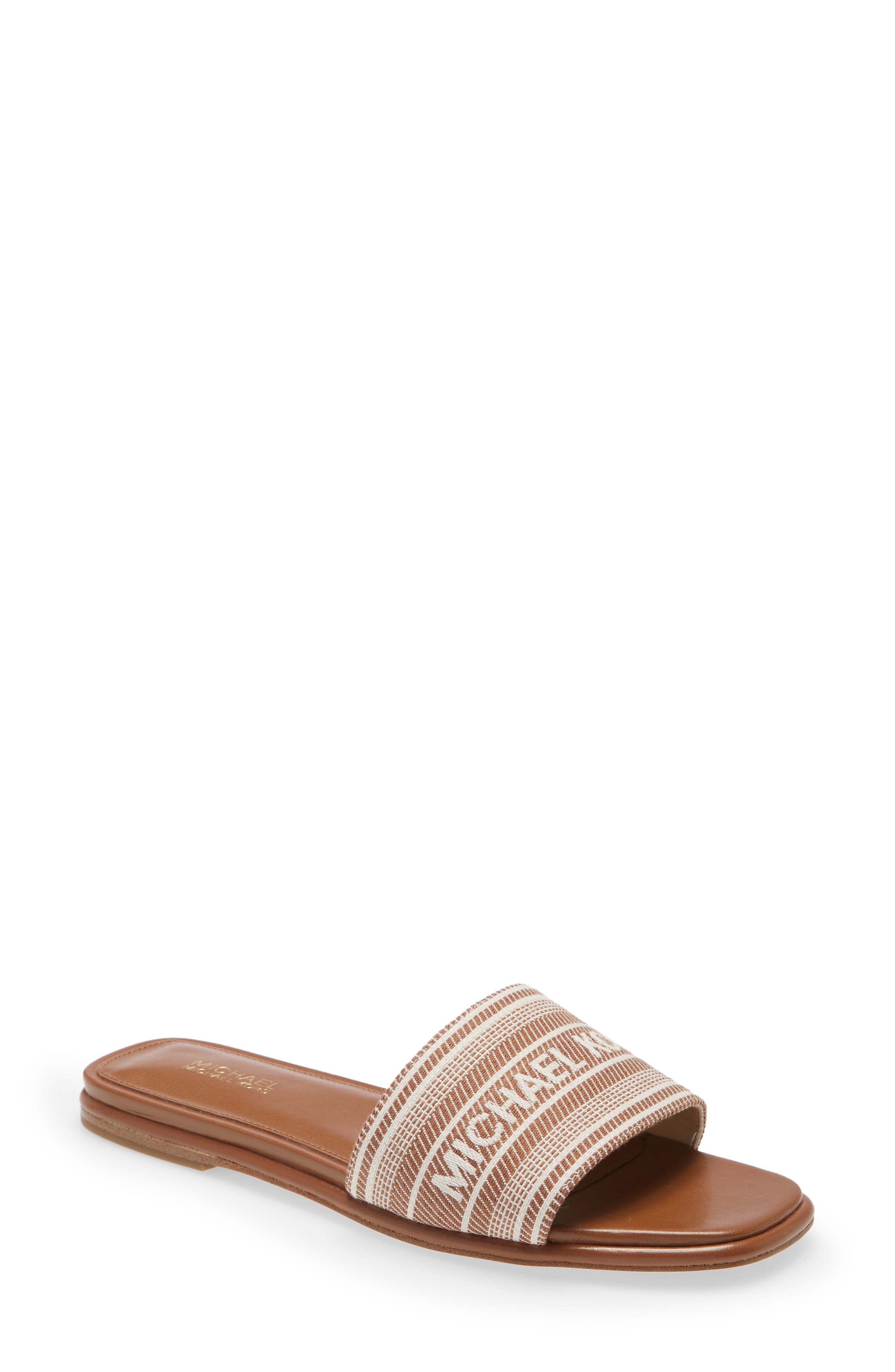 michael kors slides black and white