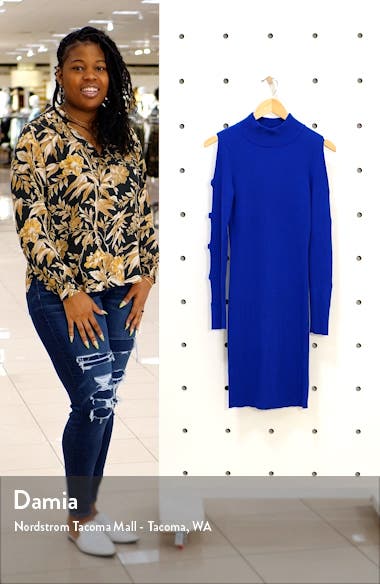 bebe Mock Neck Long Sleeve Sweater 