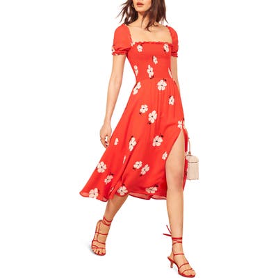 Reformation Inka Floral Print Sundress, Red