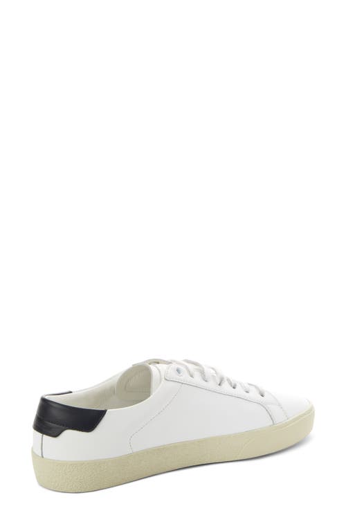 Shop Saint Laurent Court Classic Low Top Sneaker In White/black