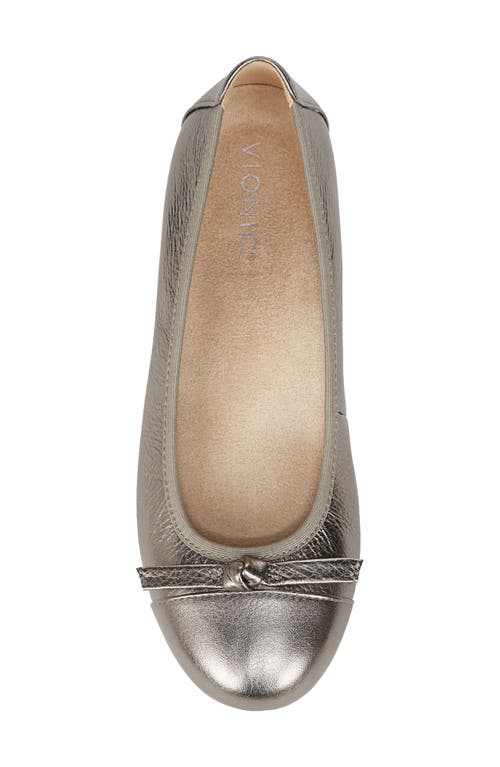 Shop Vionic Amorie Cap Toe Ballet Flat In Pewter