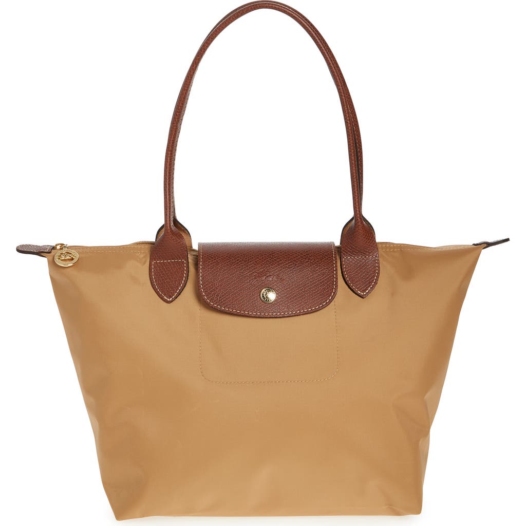 Longchamp Le Pliage Original Medium Top Handle Canvas Bag In Fawn