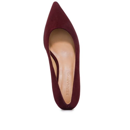 Shop Bernardo Footwear Milie Block Heel Pump In Aubergine