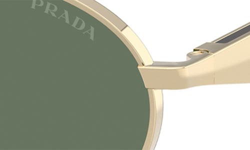Prada Womens Gold 65zs Oval-frame Metal Sunglasses In Dark Green/gold