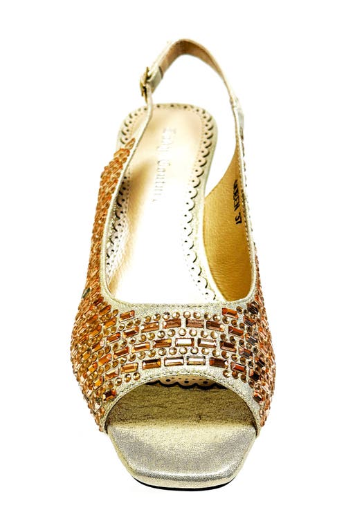 Lady Couture Queen Slingback Wedge Heel Sandal In Champagne