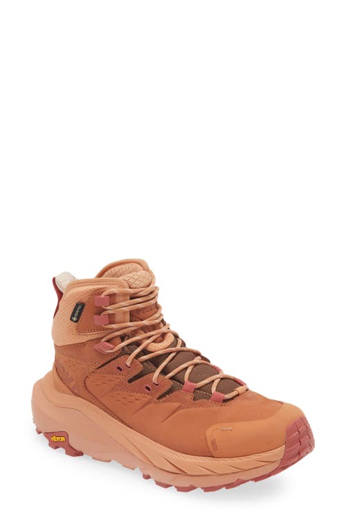 Shop Hoka Kaha 2 Gtx Waterproof Hiking Boot In Cedar/sandstone