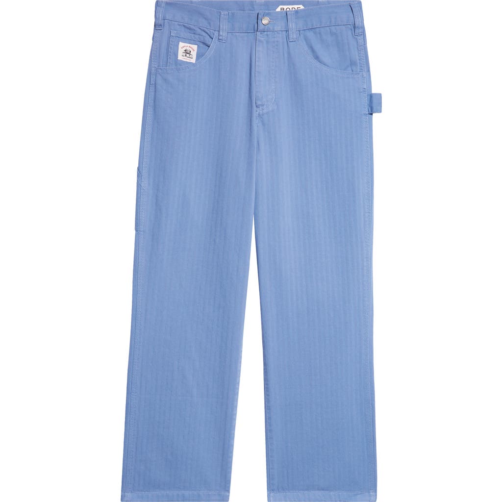 Bode Knolly Brook Twill Trousers In Blue