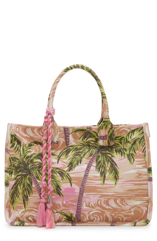 Vince Camuto Orla Canvas Tote In Pink Palm