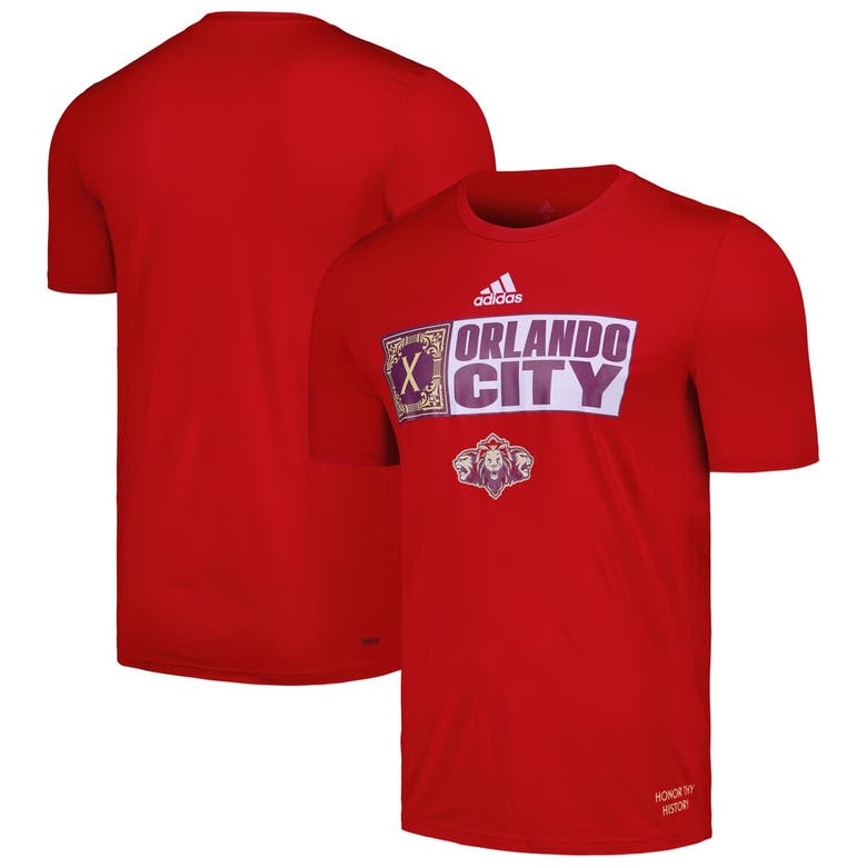 Shop Adidas Originals Adidas Red Orlando City Sc 2024 Jersey Hook Aeroready T-shirt