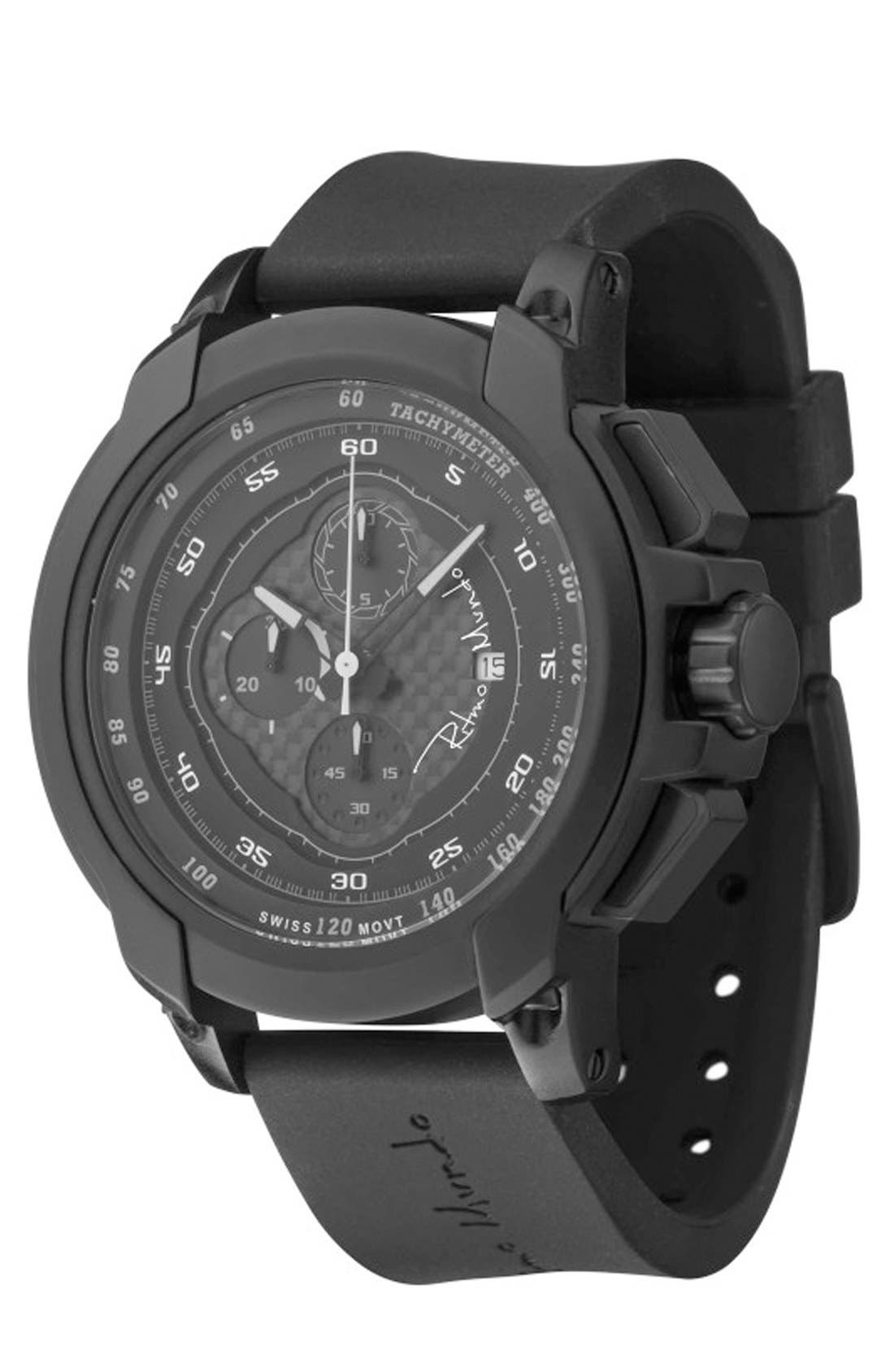Ritmo Mundo 'Quantum I' Chronograph Silicone Strap Watch, 50mm Nordstrom
