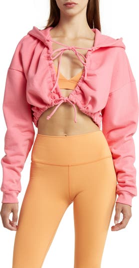 Cut front cropped hoodie best sale