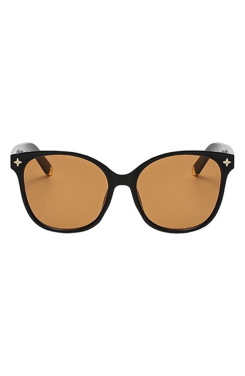 FIFTH & NINTH FIFTH & NINTH CARA 56MM POLARIZED ROUND SUNGLASSES 